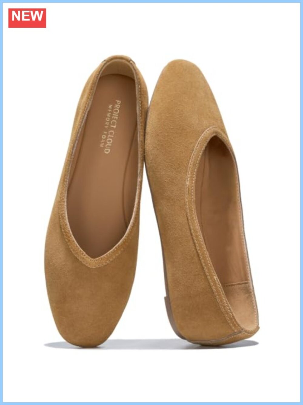 Genuine Leather Ballet Flats Memory Foam Comfort Women's Shoes
